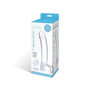 7 Realistic Curved Glass G-spot Dildo