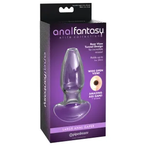 Anal Fantasy Elite Collection Large Anal Gaper Glass Tunnel Plug Clear