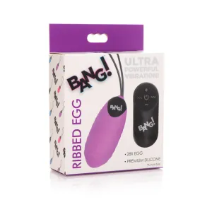 Bang! 28X Ribbed Silicone Egg Purple