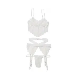 Bra. Garterbelt. And G-string White Os Hanging