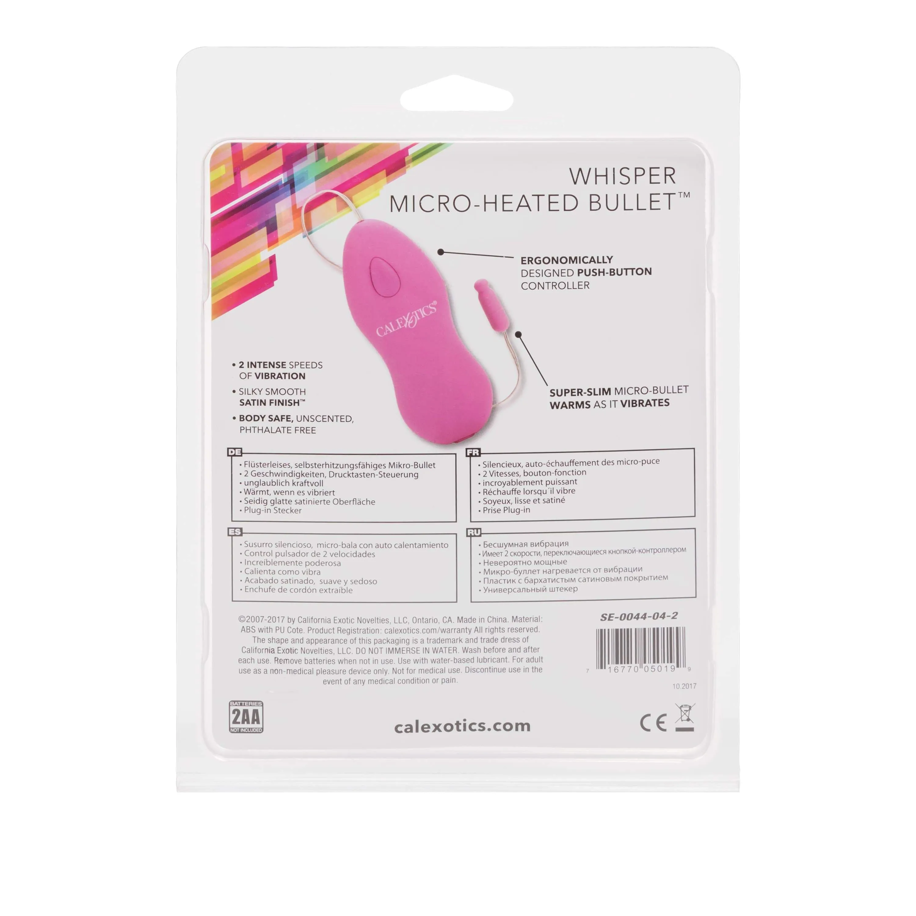 California Exotics - Classic Remote Whisper Micro Heated Bullet Vibrator (Pink)