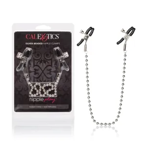 California Exotics - Nipple Play Silver Beaded Nipple Clamps (Silver)