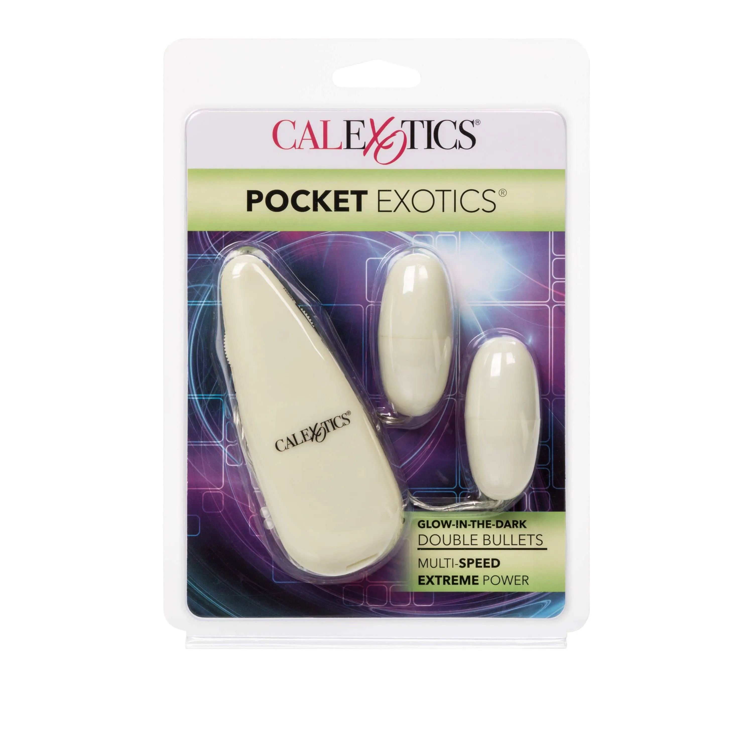 California Exotics - Pocket Exotics Glow In The Dark Double Bullets Vibrator (Green)