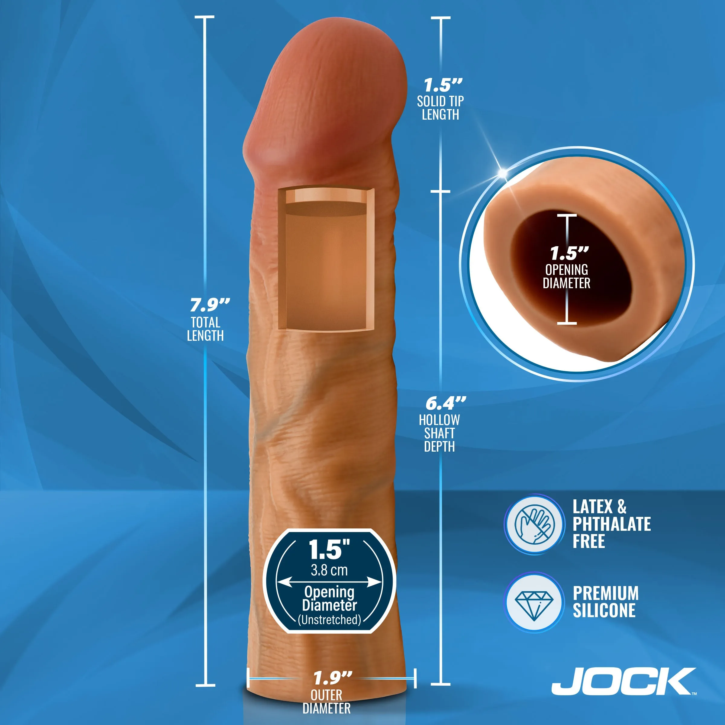Enhancers 1.5 Silicone Penis Extension Sleeve - Medium