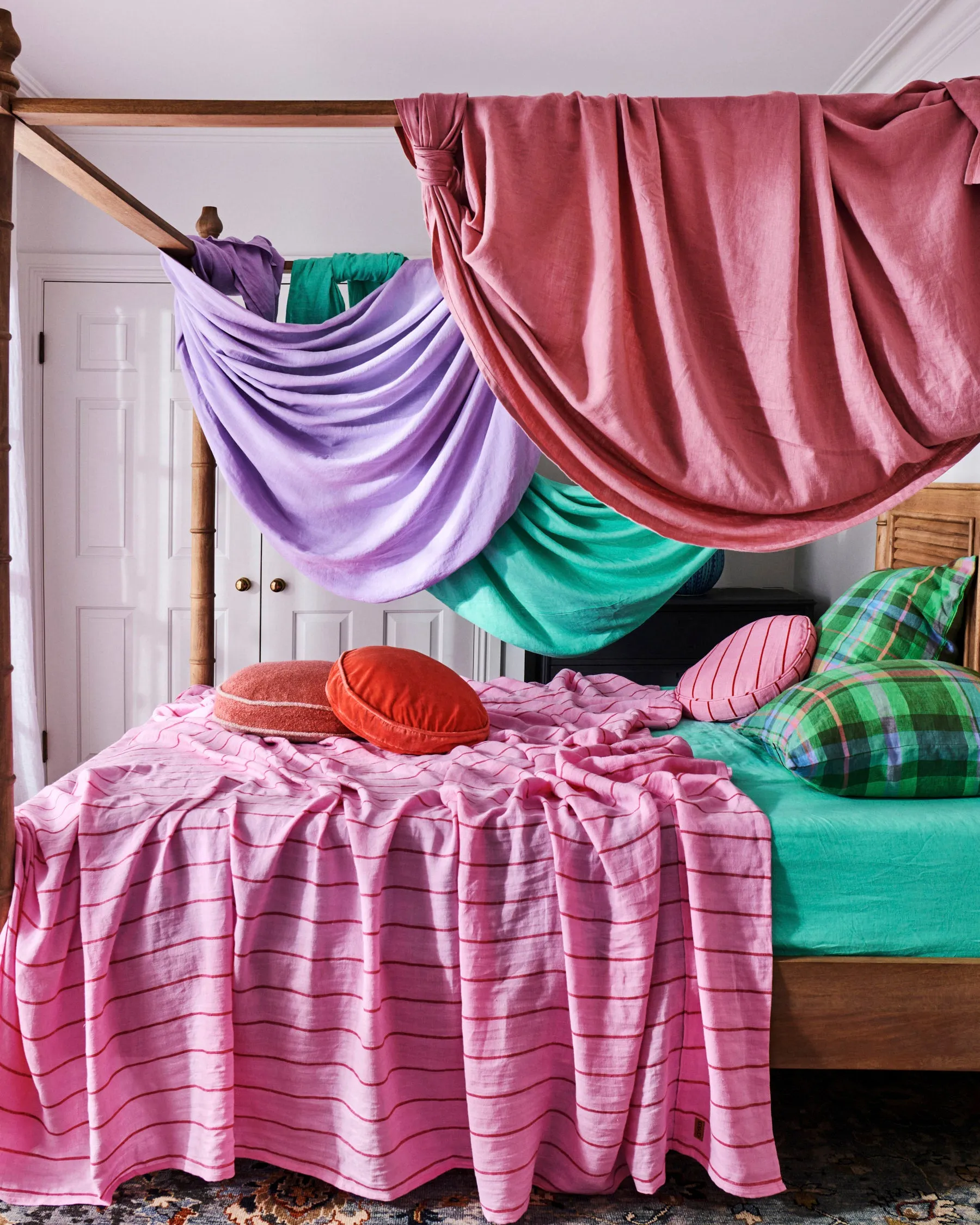 Iced Vovo Stripe Linen Flat Sheet (US)