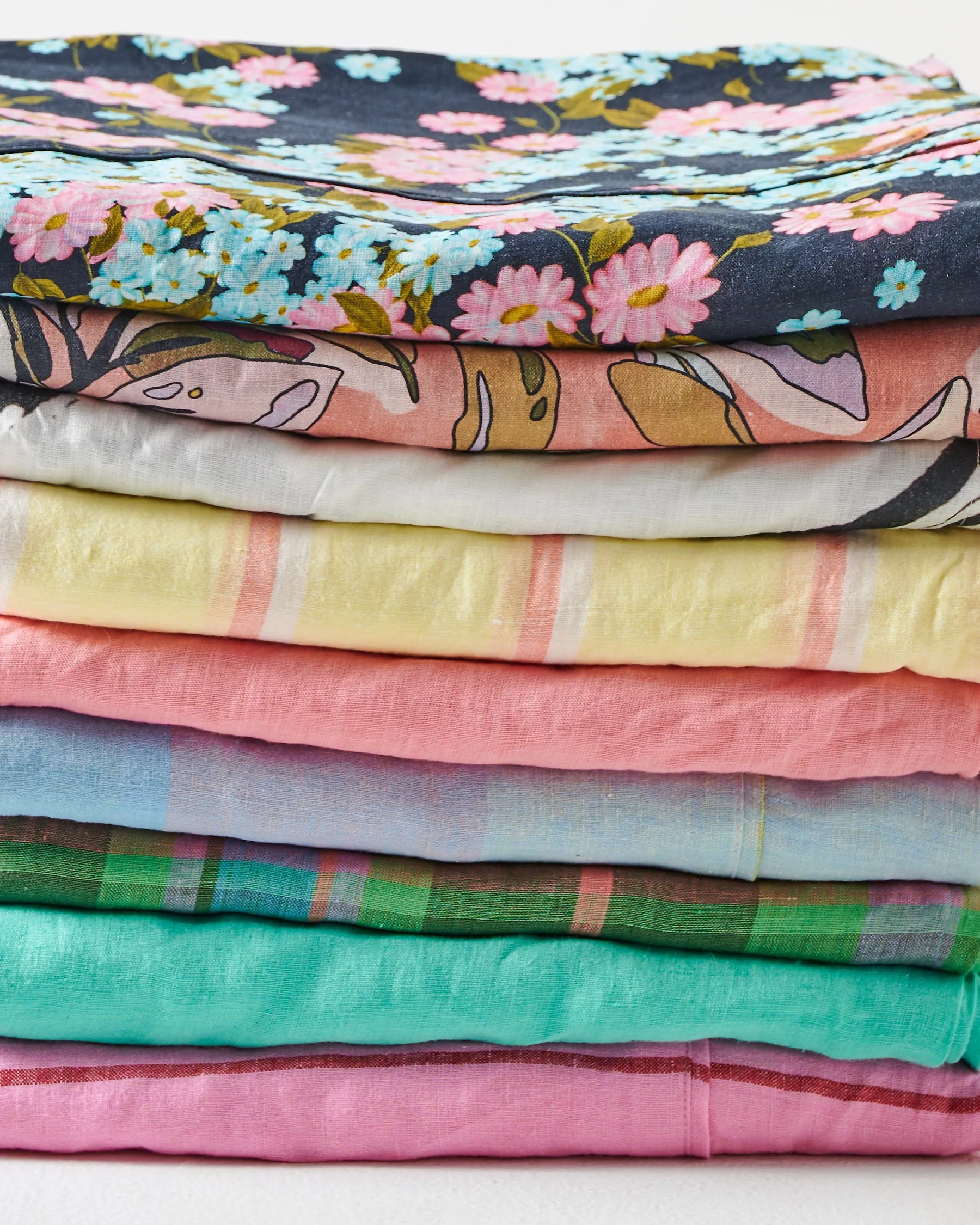 Iced Vovo Stripe Linen Flat Sheet (US)