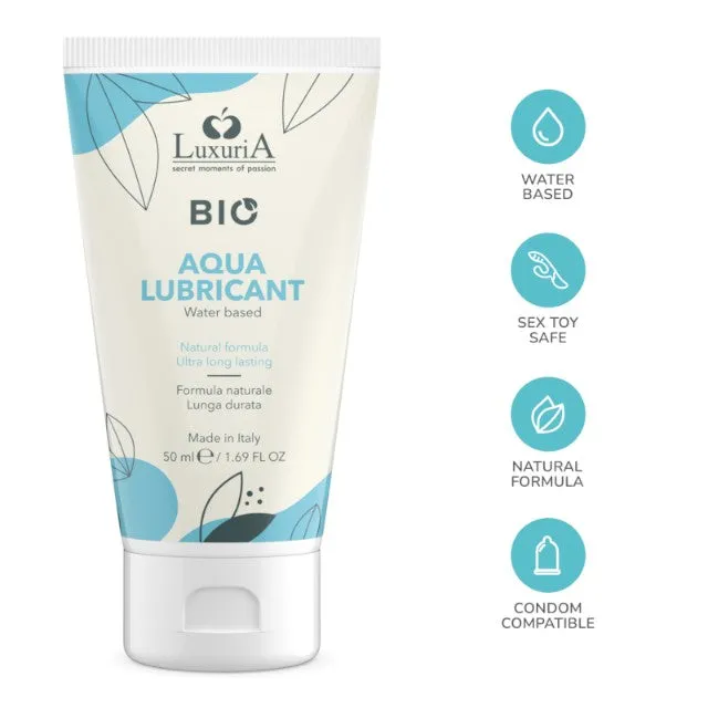 Lubrifiant LUXURIA Bio Aqua Lubricant. formulă naturală pe bază de apă. cu efect de lungă durată. 50 ml (albastru)