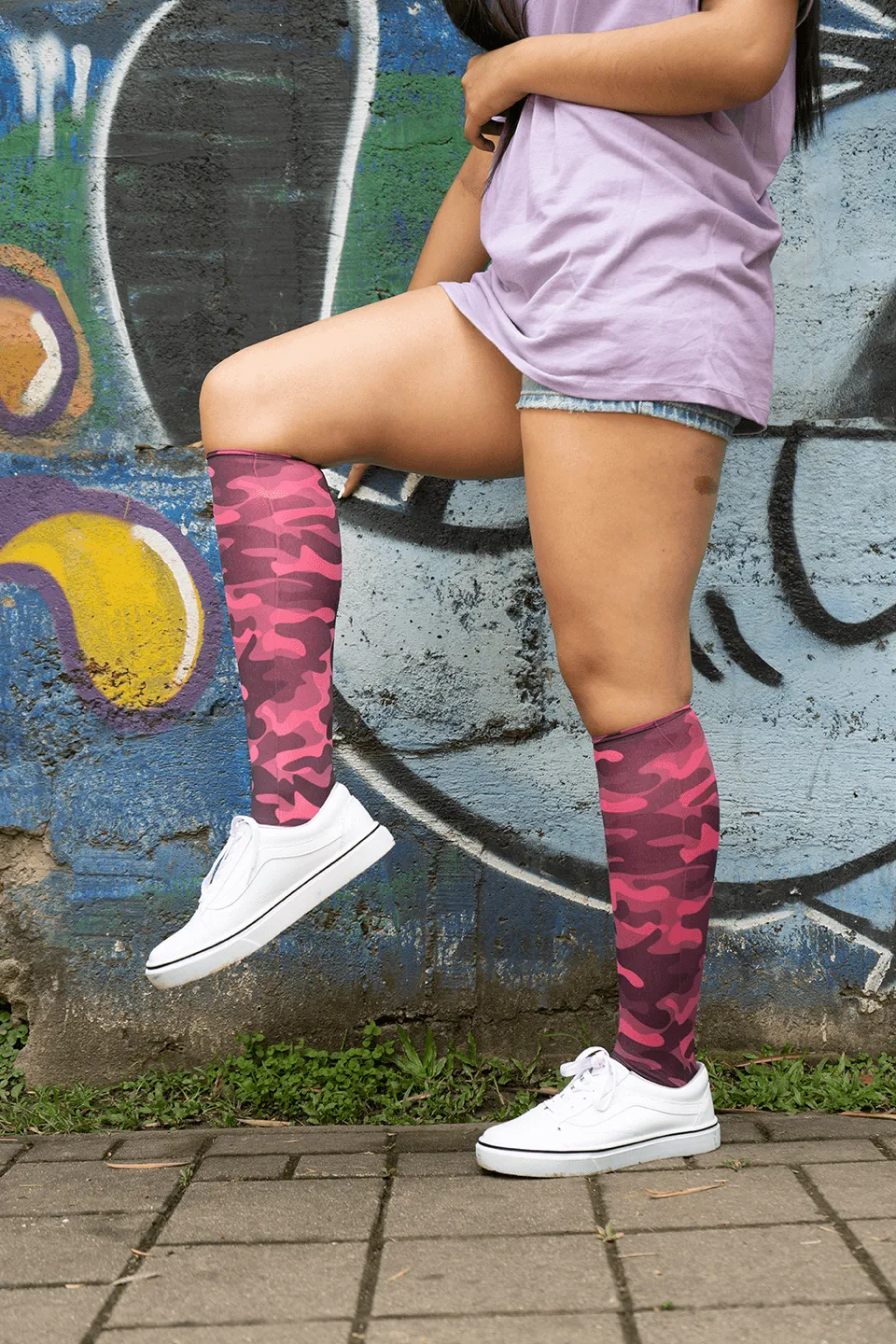 New Camo Adult Knee Highs