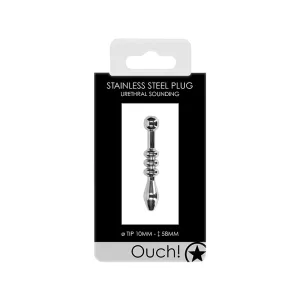 Ouch! Urethral Sounding Stainless Beaded Steel Plug 10 mm