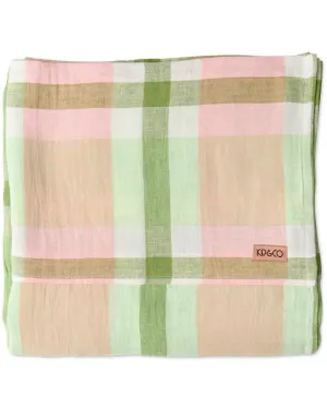 Pistachio Tartan Linen Flat Sheet