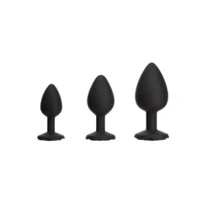 Roses Tilâ€™ Dawn â€ Silicone Anal Plug Kit â€ Starter Kit - Black