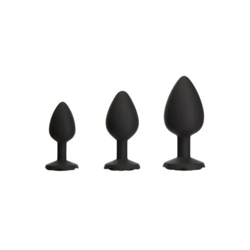 Roses Tilâ€™ Dawn â€ Silicone Anal Plug Kit â€ Starter Kit - Black