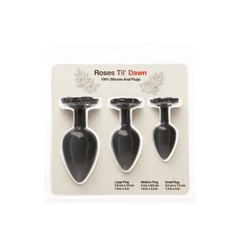 Roses Tilâ€™ Dawn â€ Silicone Anal Plug Kit â€ Starter Kit - Black