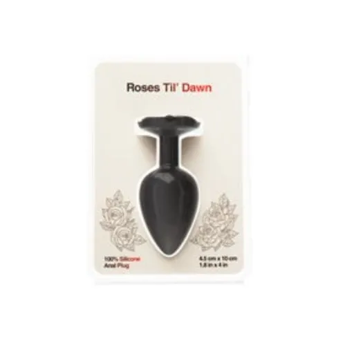 Roses Tilâ€™ Dawn â€ Silicone Anal Plug - Large - Black