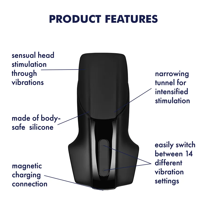 Satisfyer - Men Vibration Rechargeable Masturbator (Black)