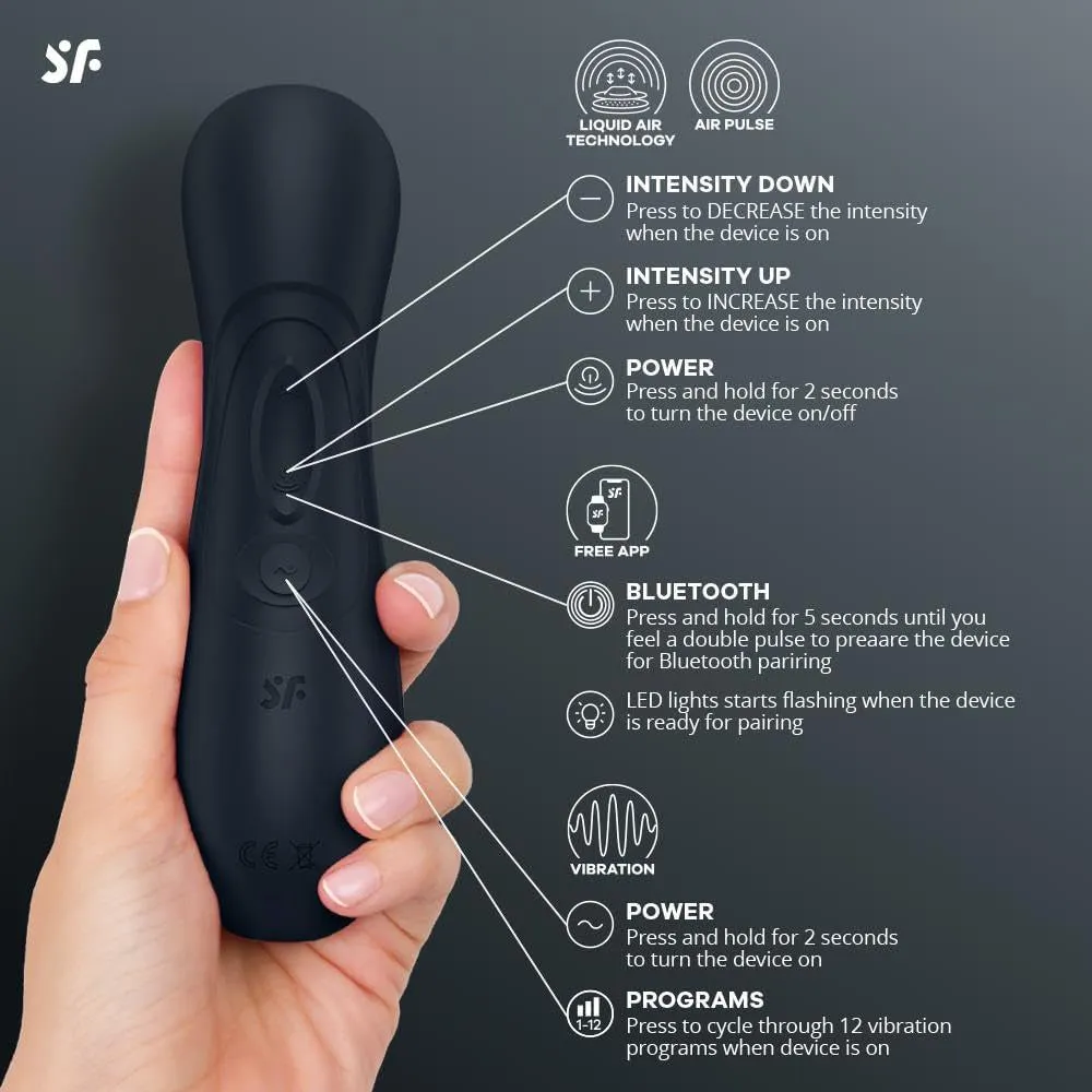 Satisfyer Pro 2 Gen 3 APP Liquid Air Pulse Clitoral Stimulator Vibrator Black