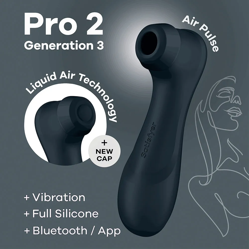Satisfyer Pro 2 Gen 3 APP Liquid Air Pulse Clitoral Stimulator Vibrator Black