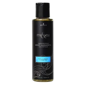 Sensuva Me & You Pheromone-Infused Luxury Massage Oil Vanilla. Sugar. and Sweet Pea 4.2 oz.