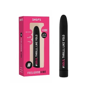 Shots FeelGood Vibe '#Solo. Thrill Like Yolo' Slimline Vibrator Black