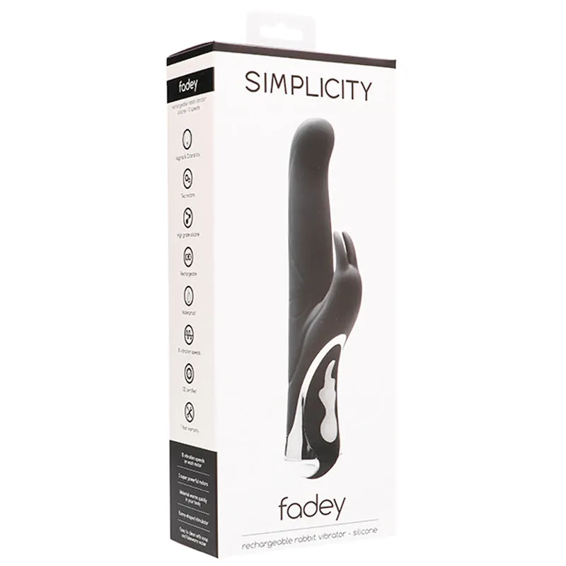Simplicity FADEY rechargeable rabbit vibrator - Black
