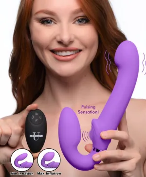Strap U Ergo-Fit G-Pulse Inflatable & Vibrating Strapless Strap-On - Purple