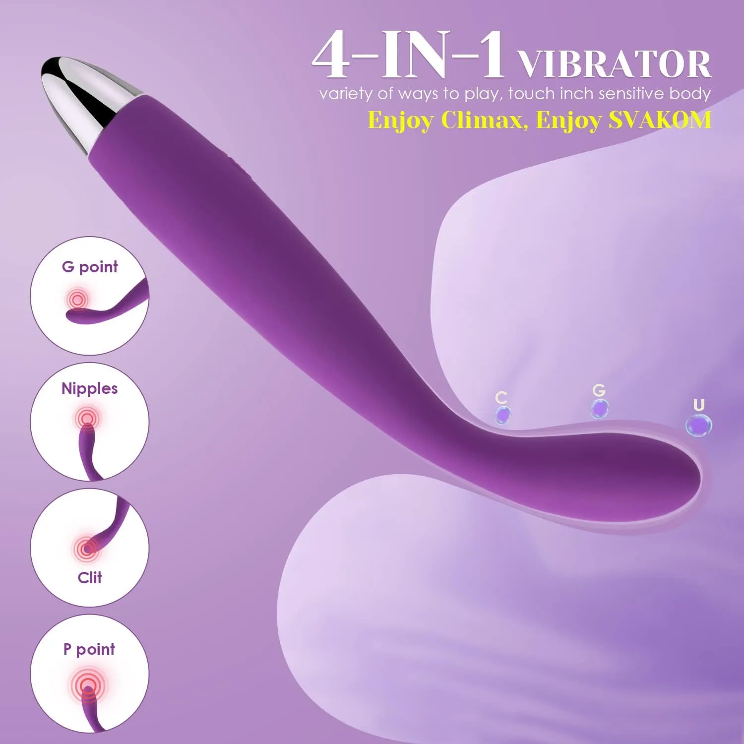 Svakom Cici G Spot Vibrator Flexible USB Rechargeable Prostate Massager Sex Toy