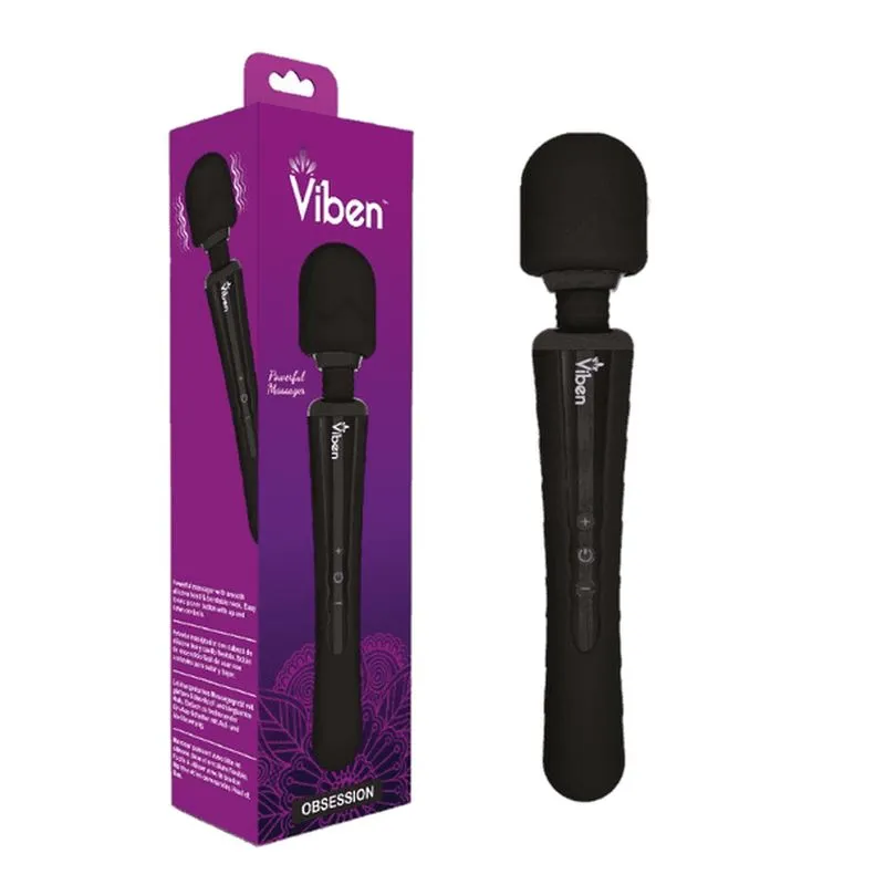 Viben Obsession Wand Body Massager SUPER POWERFUL Clitoral Stimulator Black