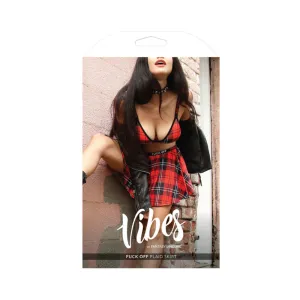 Vibes Fuck Off Plaid Skirt Sm