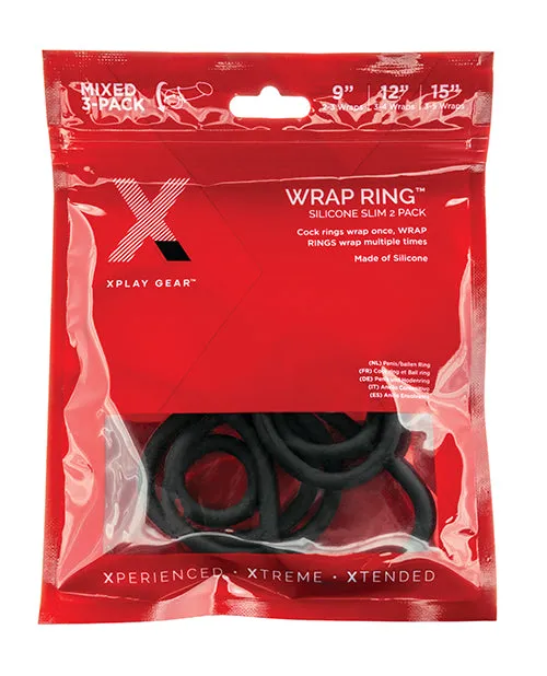 Xplay Gear 9'/12'/15' Silicone Slim Wrap Rings - Pack of 3 Black