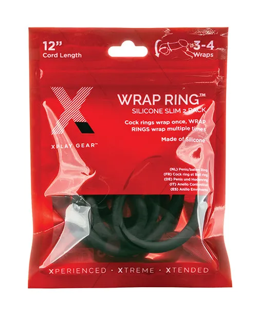 Xplay Gear Silicone 12' Slim Wrap Ring - Black Pack of 2