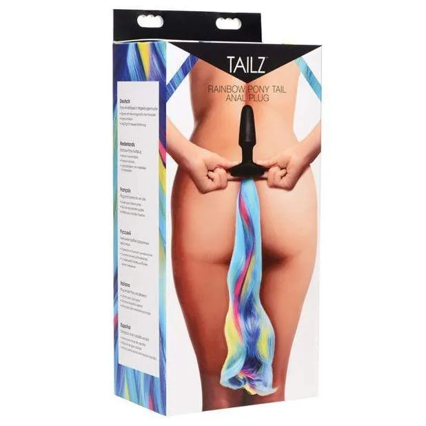 XR - Tailz Rainbow Pony Tail Anal Plug (Black)