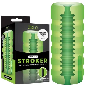 ZOLO VIBRATING Male Pocket Pussy Masturbator 3D Textured Stroker Sex Toy