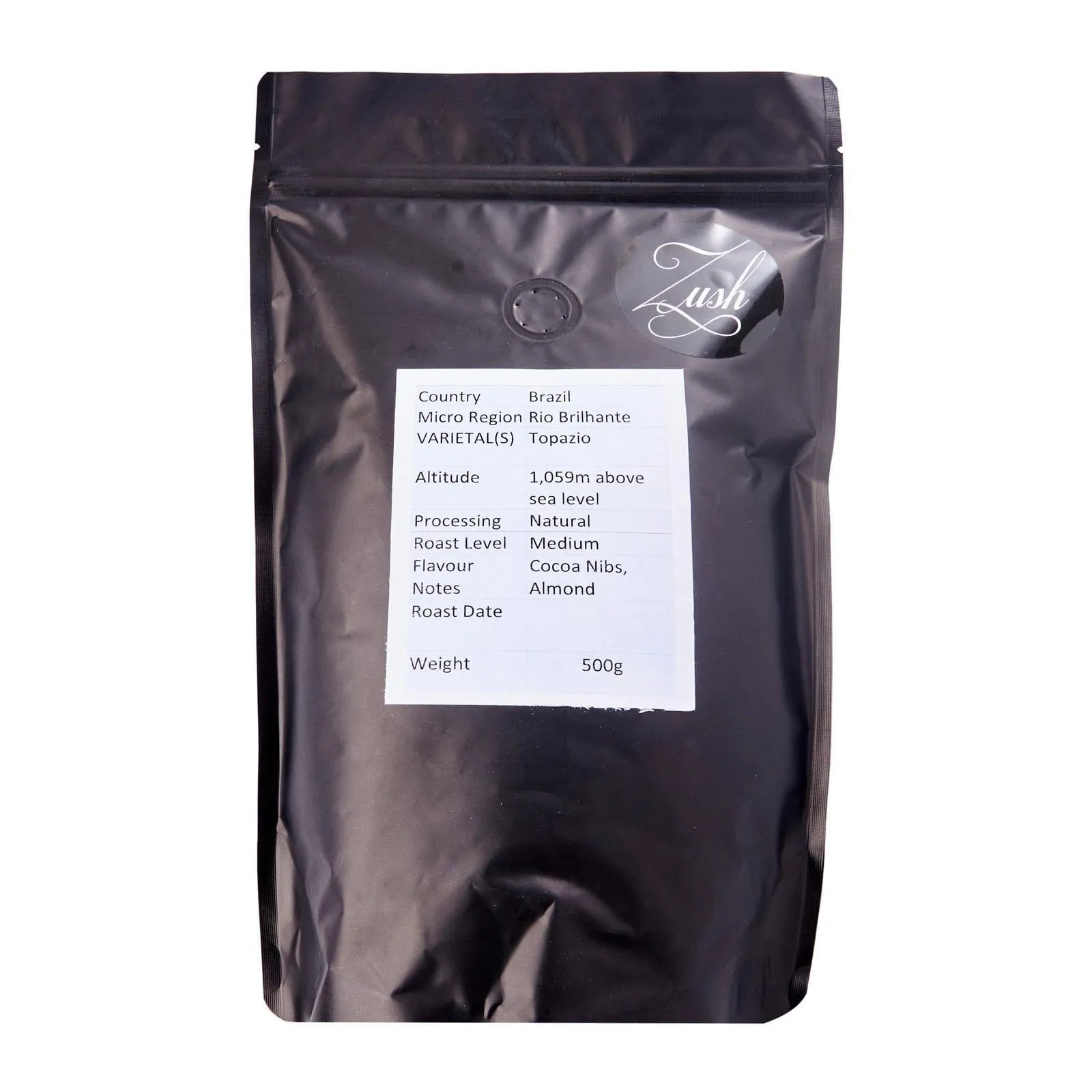 ZUSH Coffee - Specialty Coffee Beans . 100% Arabica. Batch Roasted. BRAZIL RIO BRILHANTE